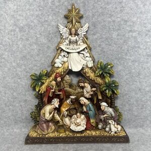Napco Angel Nativity Scene Decor Hallelujah Christmas Resin Holy Family Mantle